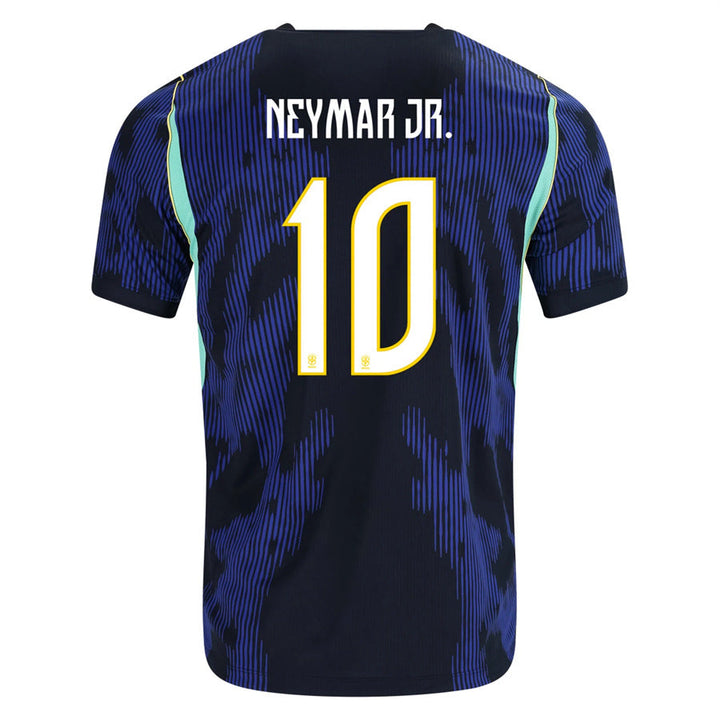 Baksida av Neymar Jr. Brasilien bortatröja med nummer 10