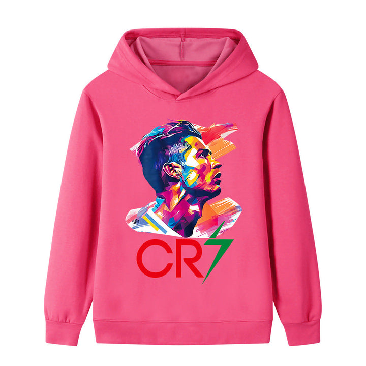 Snygg fotbollströja för barn modell hoodie i svart färg