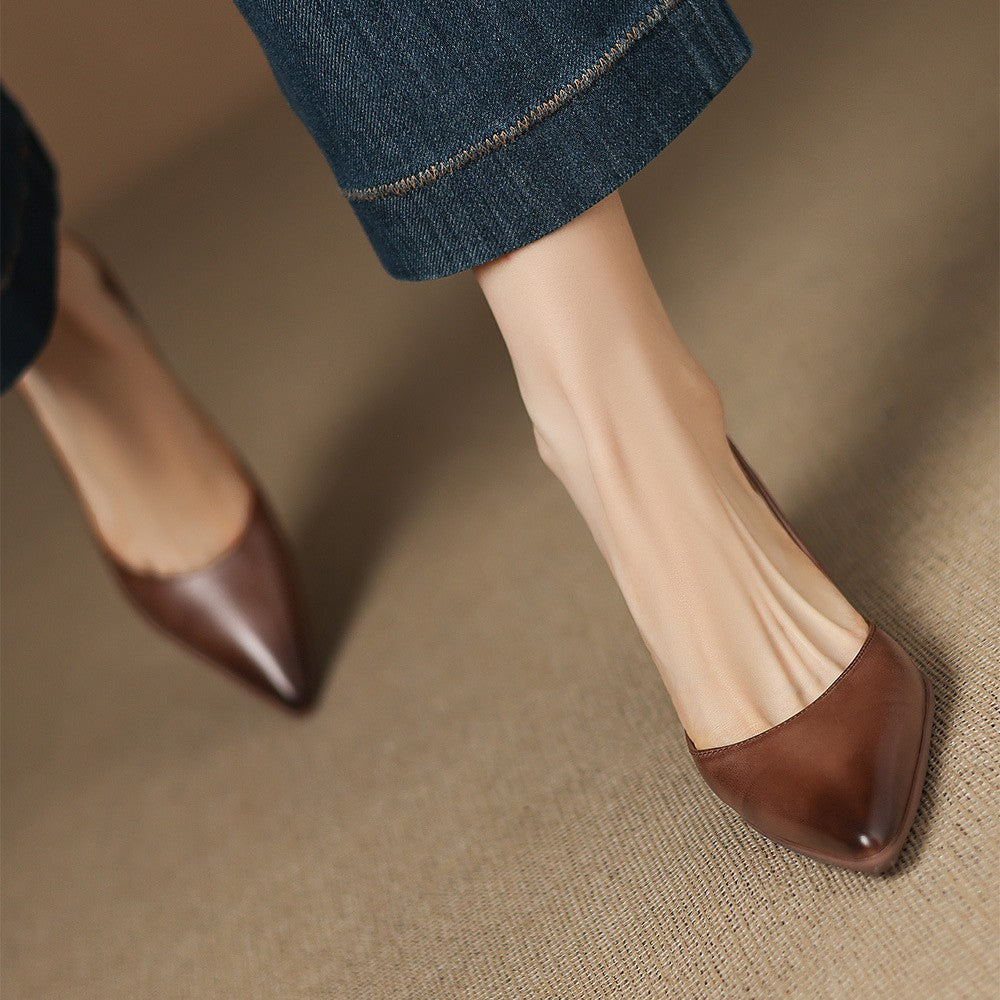 Elegant dam pumps med spetsig tå och klassisk klack för damkläder