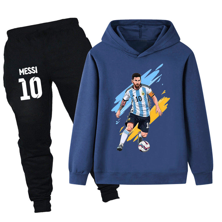 Detaljbild på Argentina fotbollsset för barn med tryck, mjukiskläder