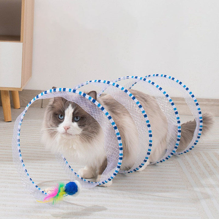Självspelande spiralformad tunnelleksak för kattjakt