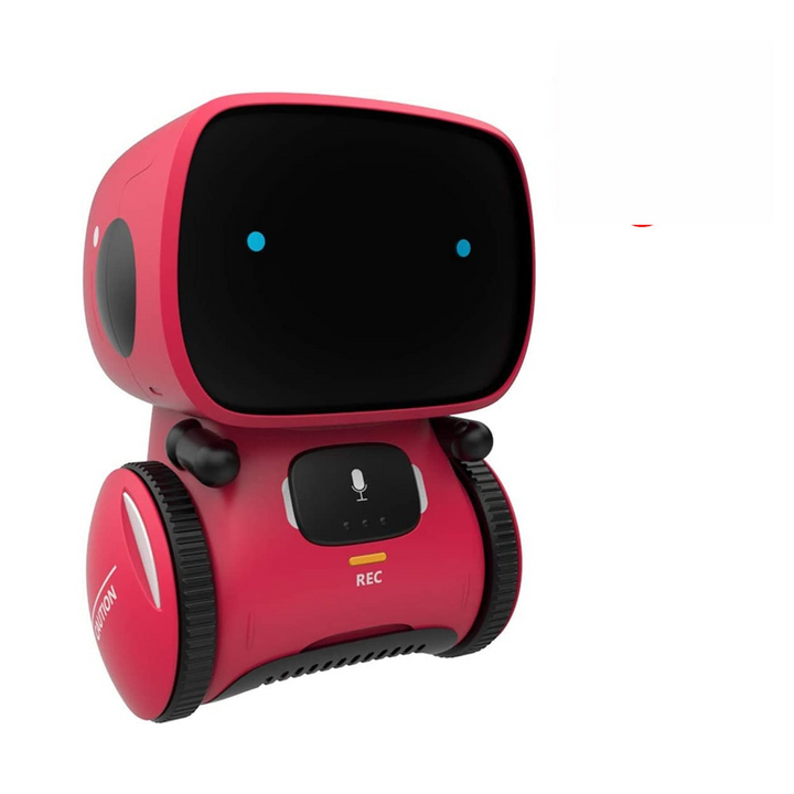 Detaljbild på den interaktiva robotleksakens smarta kontrollknappar