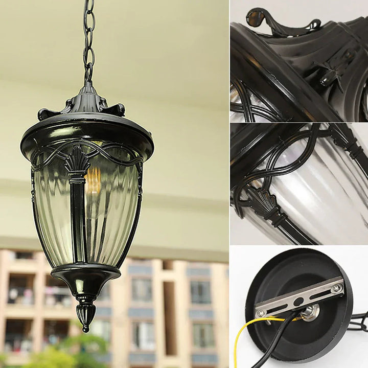 Monteringstillbehör och närbild på hängande lampa