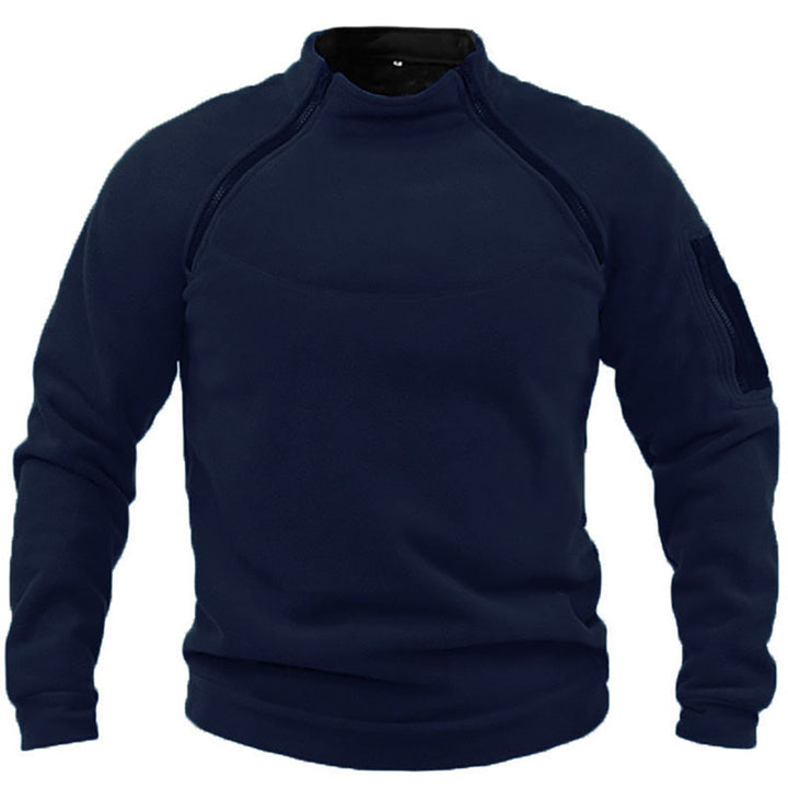 Mörkblå outdoor-sweatshirt för män med värmande innerlager