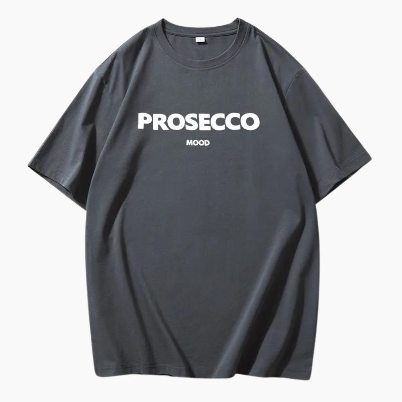 Beiga damtopp i oversized modell med tryckt mönster