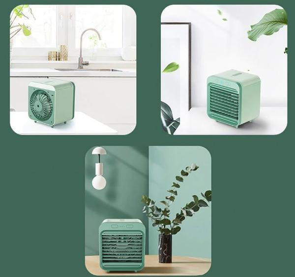Bärbar mini luftkylare och vattenkyld fläkt för skrivbordet i snygg design