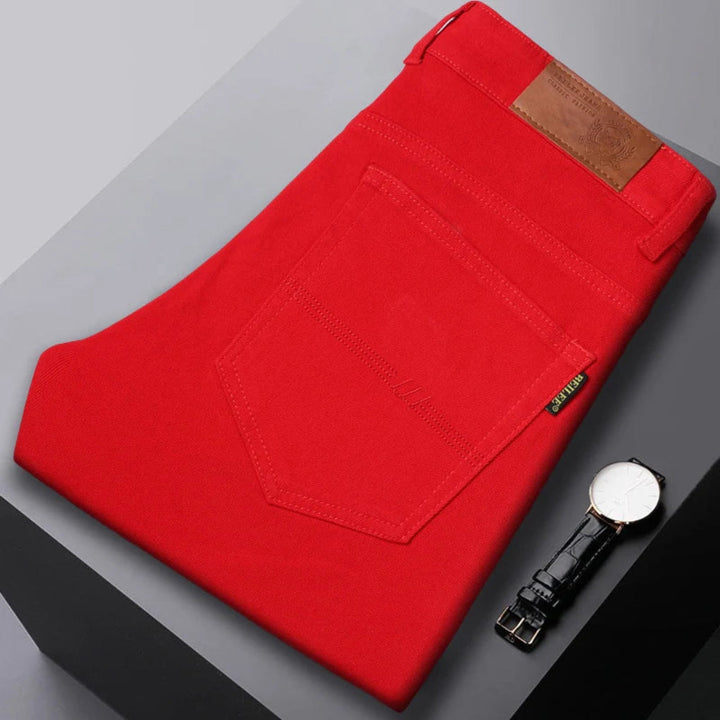 Slim fit jeans för män i snygg mörkblå tvätt med stretch