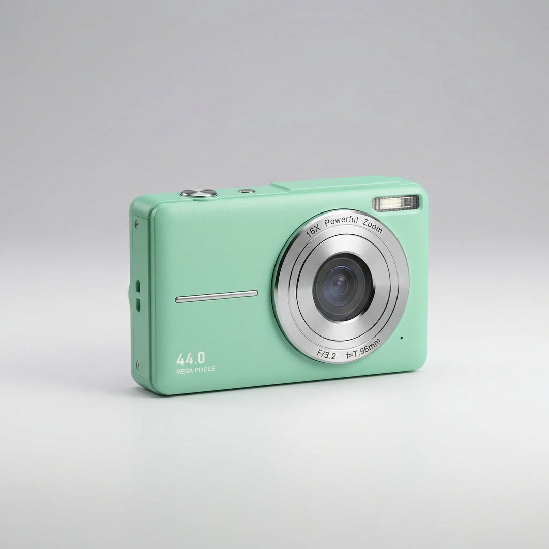 Kompakt digital kamera i retrostil med 44mp och 1080p för resefotografering