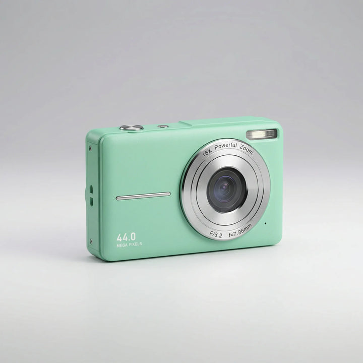Kompakt digital kamera i retrostil med 44mp och 1080p för resefotografering