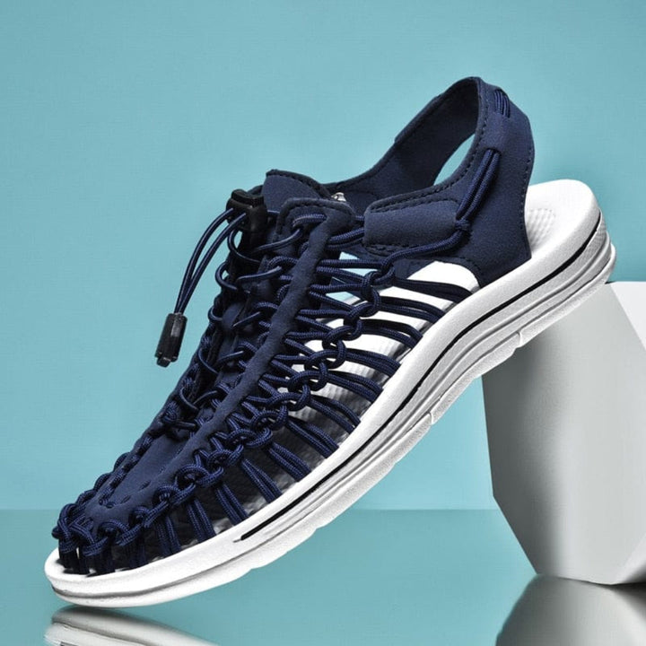 Dam Comfort Stride Slip On Sneakers i marinblått med vit sula