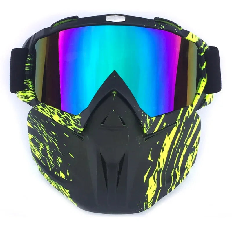 Svart vindtät skidmask med UV-skyddade glas för skidåkning