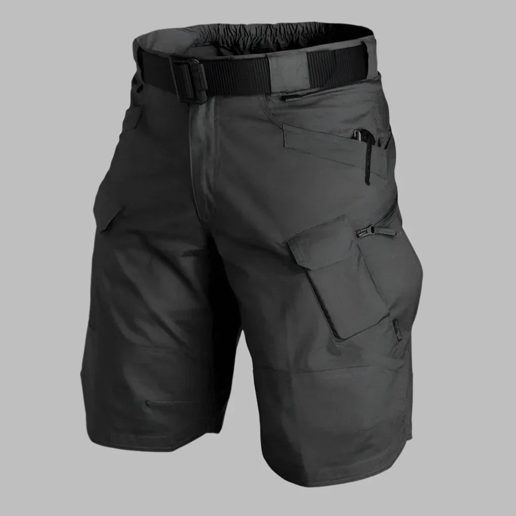 Snygga avslappnade cargoshorts för dam, visade bakifrån med fickdetaljer