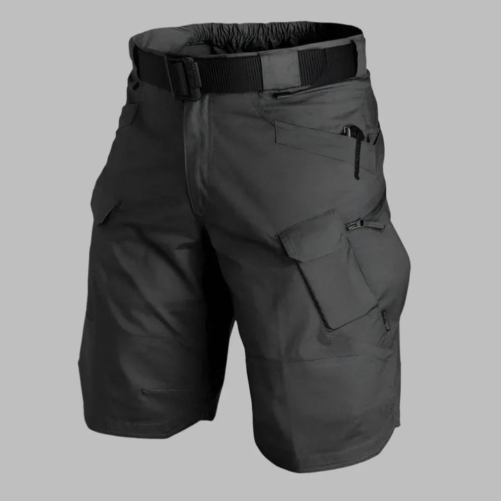 Snygga avslappnade cargoshorts för dam, visade bakifrån med fickdetaljer