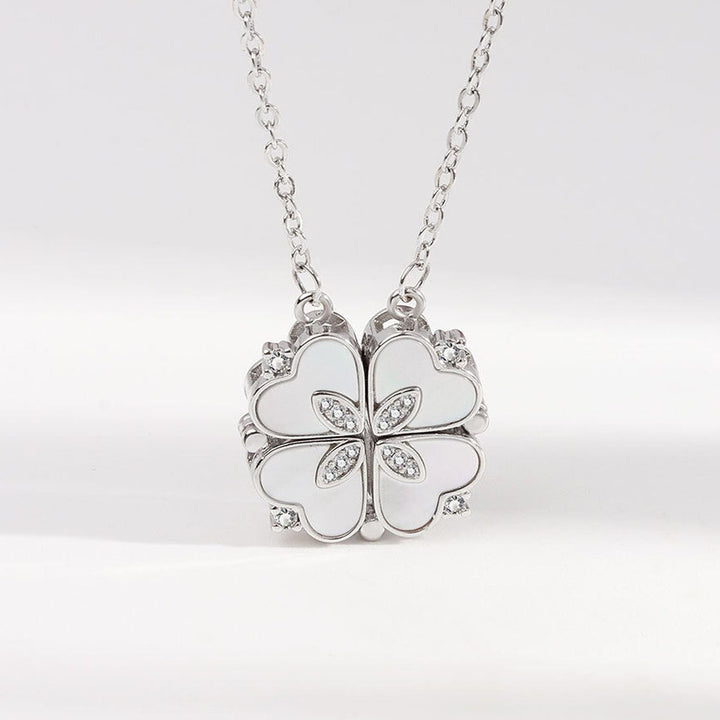 Lucky Heart halsband för dam med gnistrande zirkoner i guld och silver
