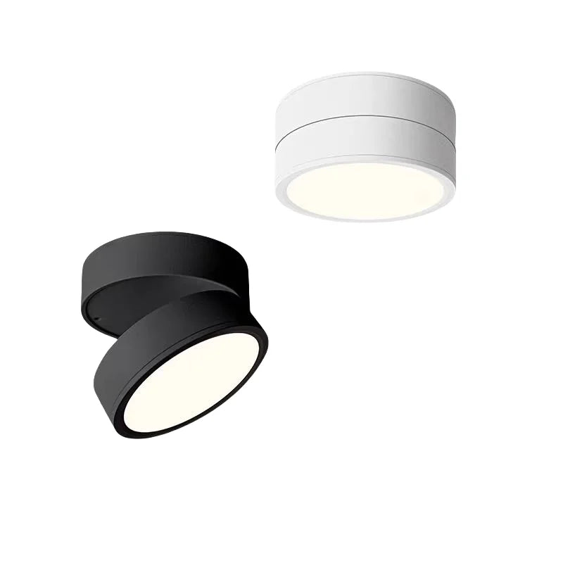 Modern justerbar LED-taklampa i svart och vitt