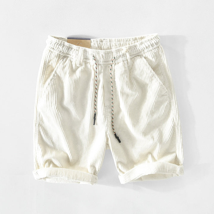 Vita herrshorts i kordtyg med dragsko