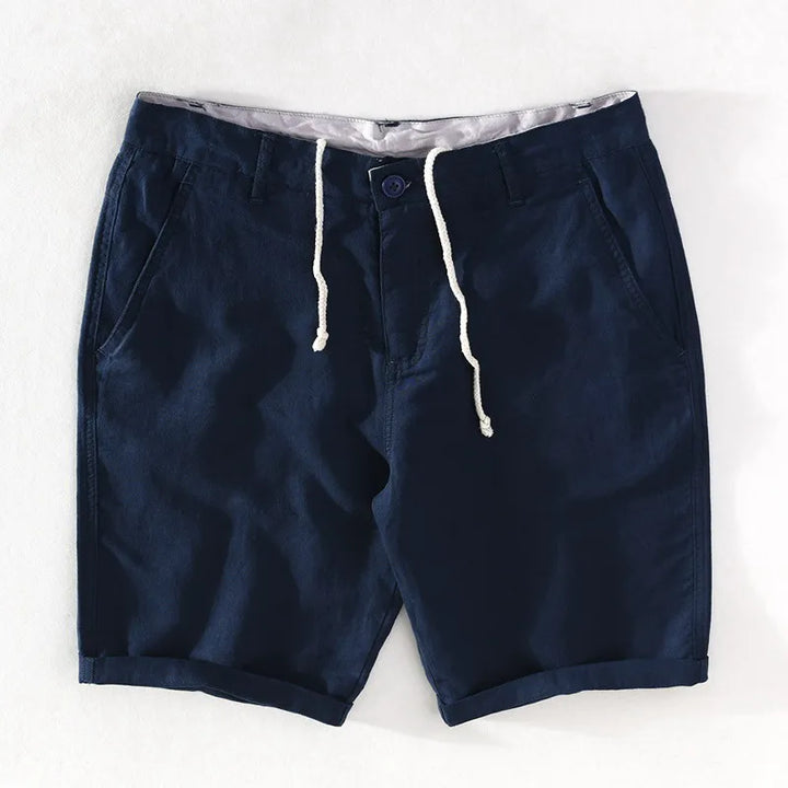 Marinblå herrshorts med klassisk passform