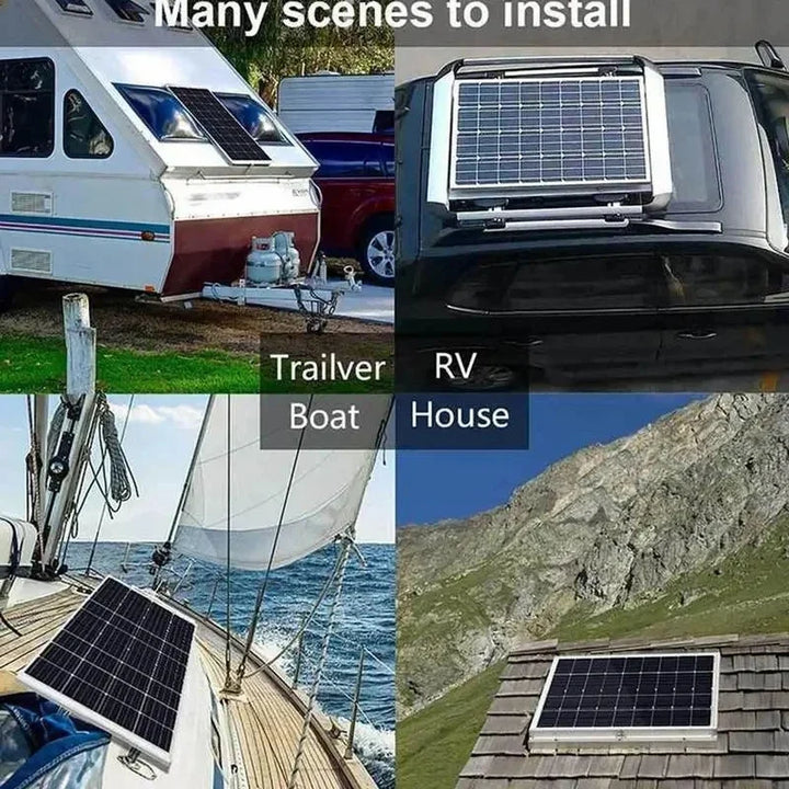 Exempel på montering av solpanel på husbil, båt och fordon