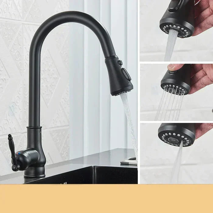 Retro köksarmatur i antik mässing med matchande designdetaljer