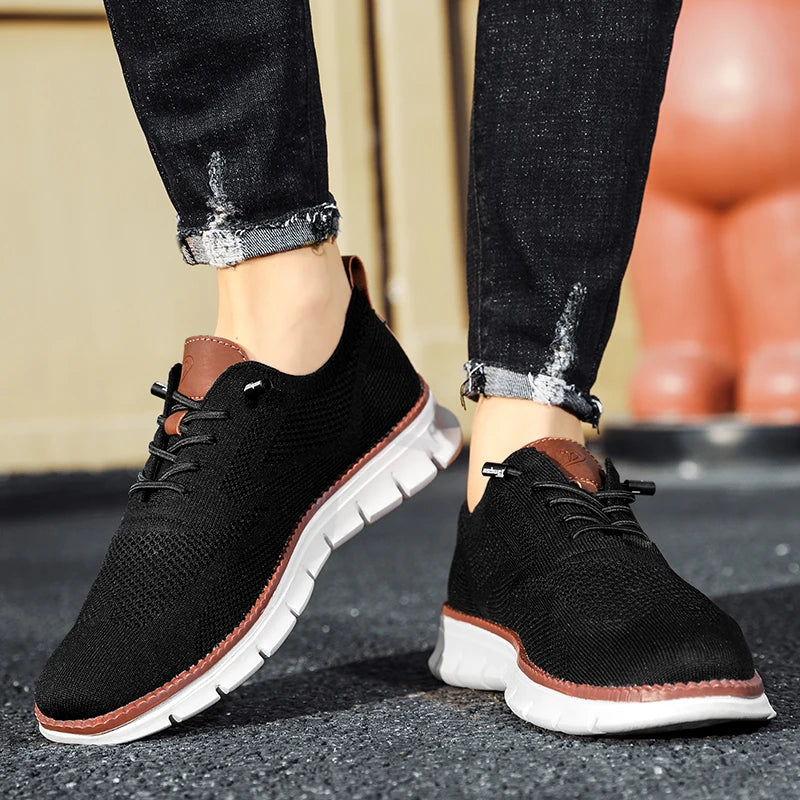 Lätta vardagssneakers för herrar i khaki färg från sidan