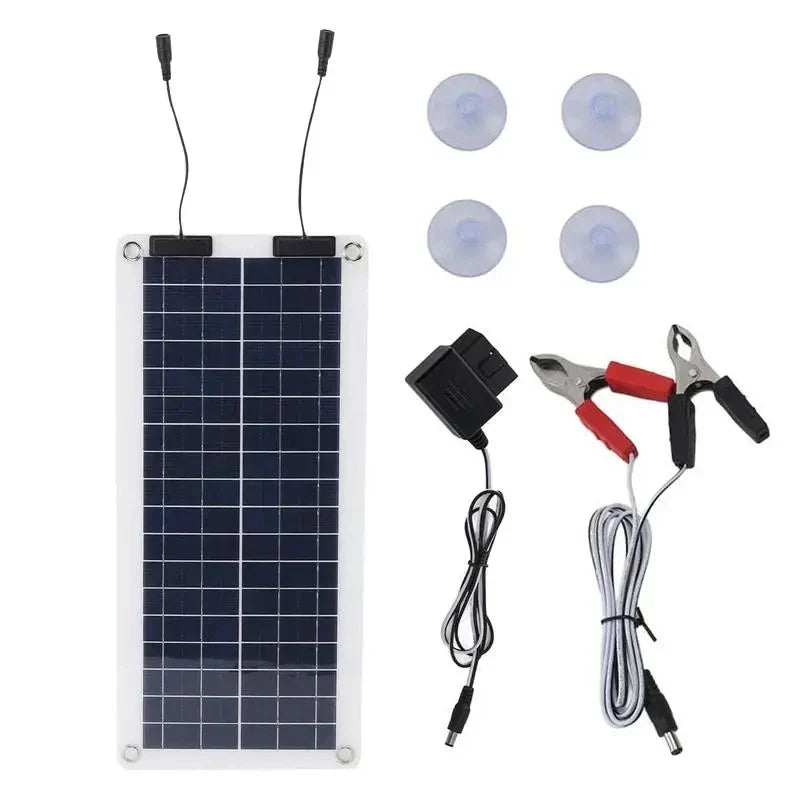 Carvallo Mobilis 100W solarladdare med tillbehör och sugkoppar