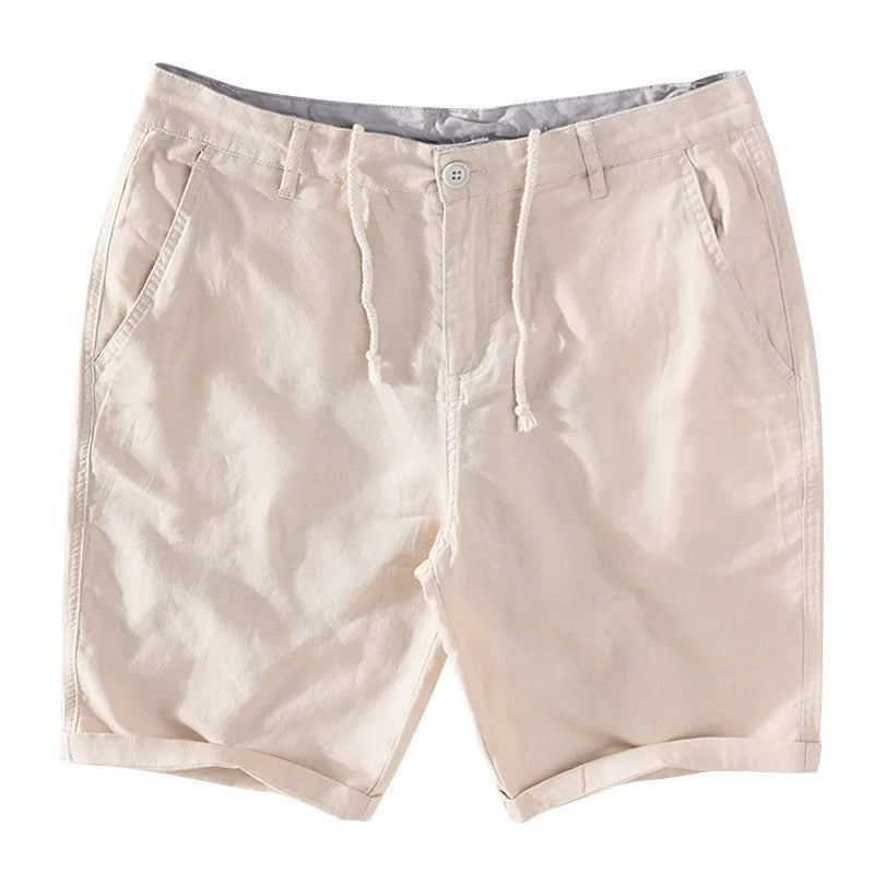 Klassiska herrshorts för sommar och strand i chinosmodell med dragkedja