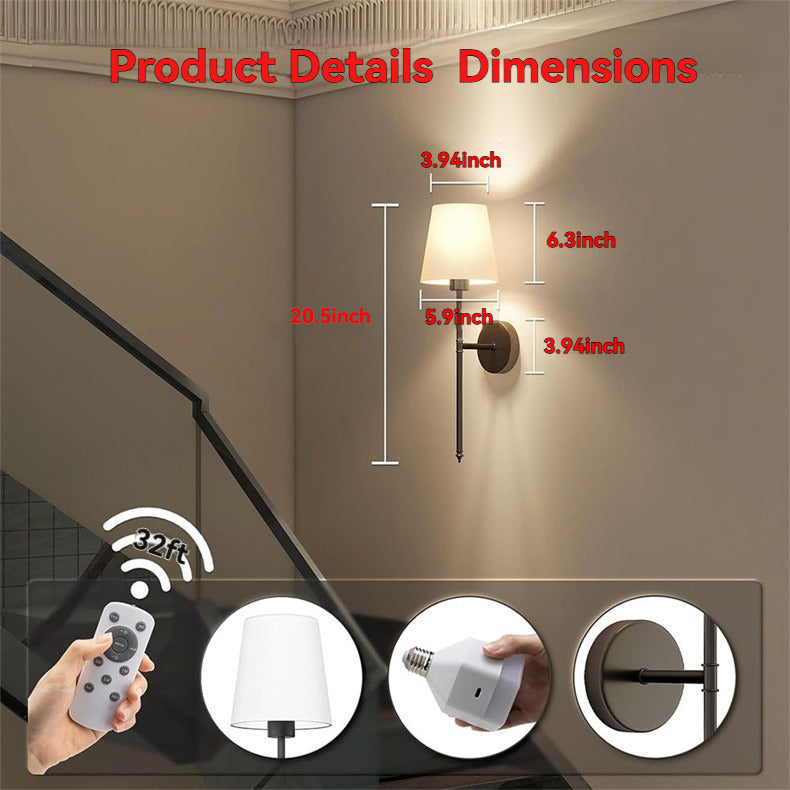 Trådlös väggsconce i minimalistisk stil som passar perfekt i hallen eller sovrummet