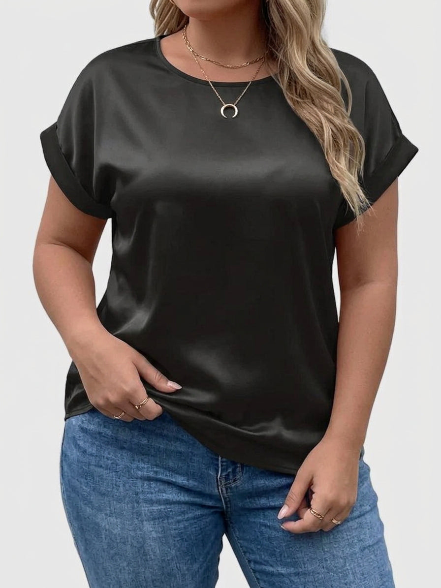 Dam Gwen elegant svart blus med ledig passform