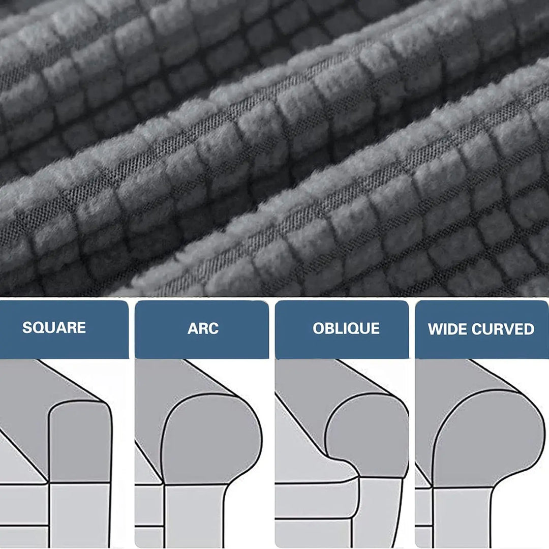 Hållbart hemtextil för möbler, ett flexibelt armstödsskydd för soffa.