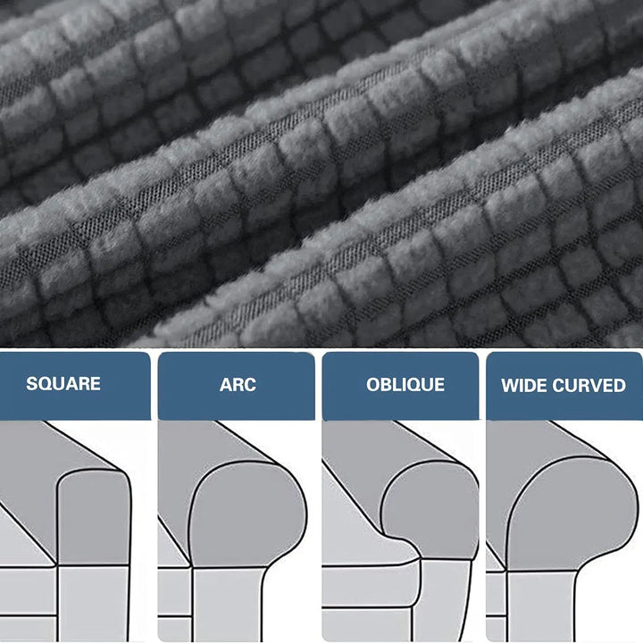 Hållbart hemtextil för möbler, ett flexibelt armstödsskydd för soffa.