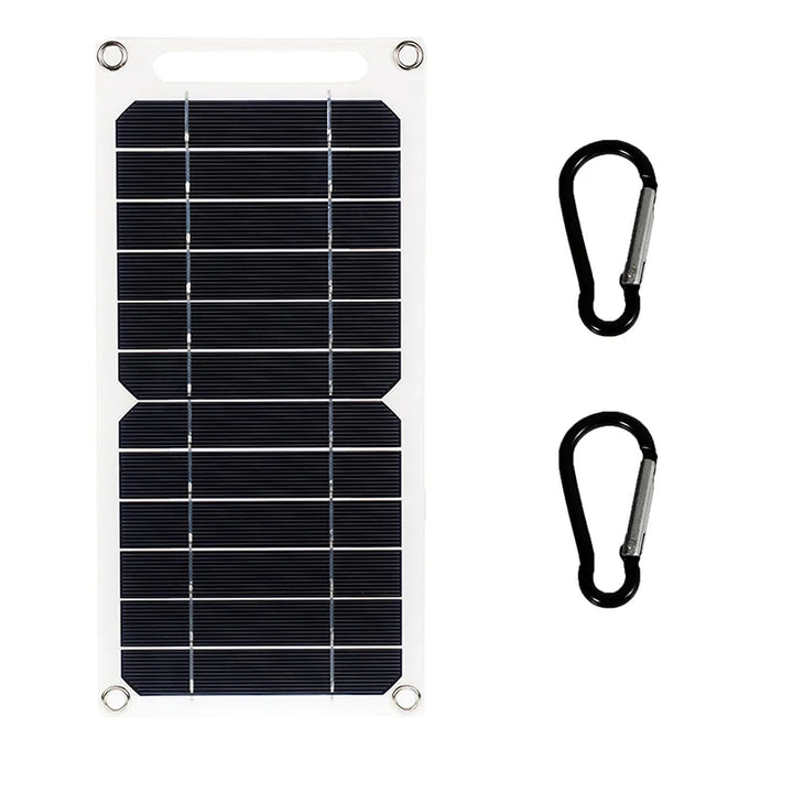 Bärbar solar-laddare i smidigt format för resan och tältsemestern