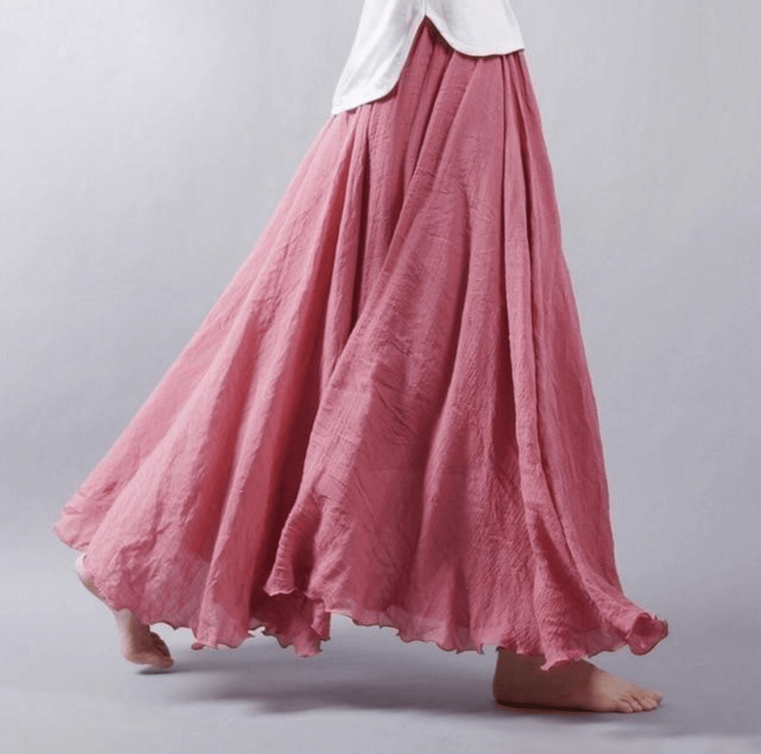 Dam elegant bohemisk maxikjol i lång modell för stilfull damkläder