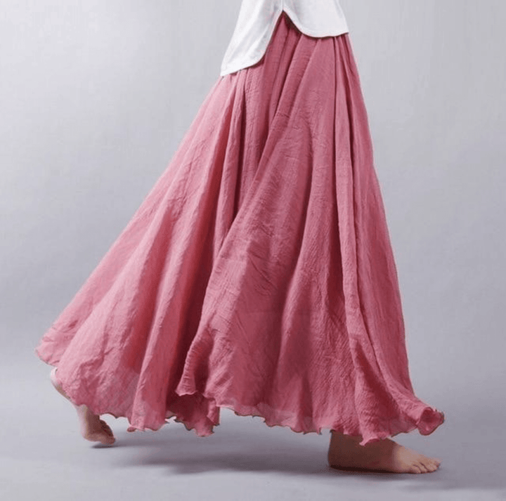 Dam elegant bohemisk maxikjol i lång modell för stilfull damkläder