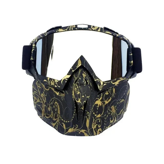 Smidig skidmask och goggles i ett för säker skidåkning