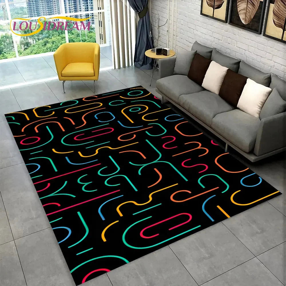 3d matta med optisk illusion placerad i ett ljust hem