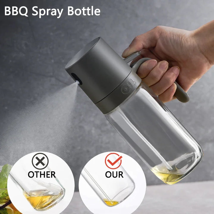 Jämförelsevis bild som visar fördelarna med Gourmet Mist oljespruta för grillning