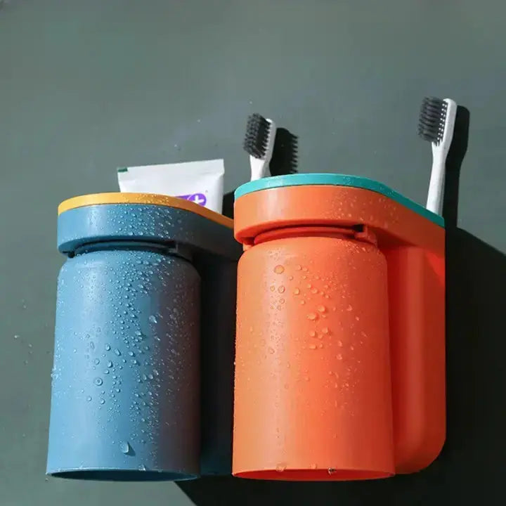 Badrumstillbehör för tandvård, väggfäst tandborsthållare med minimalistisk design