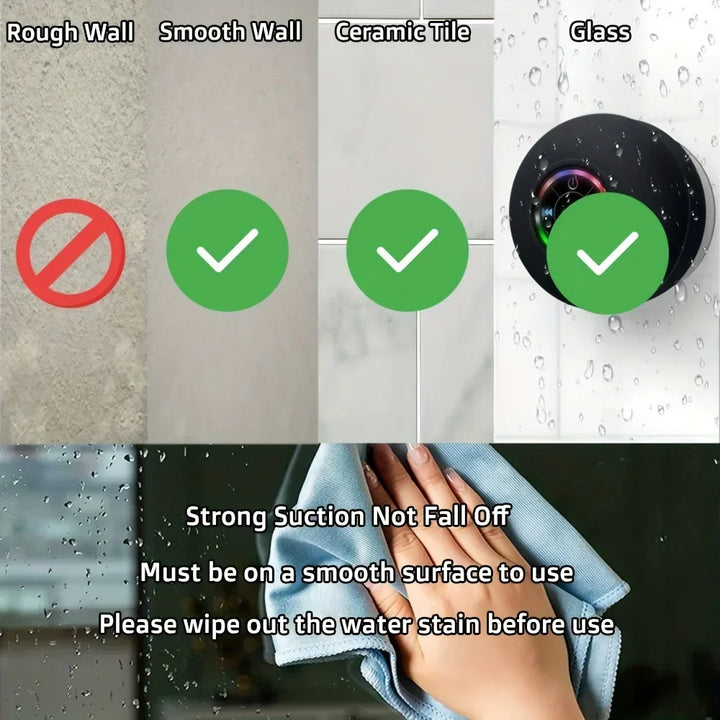 Portabel bluetooth högtalare i kompakt design för badrum