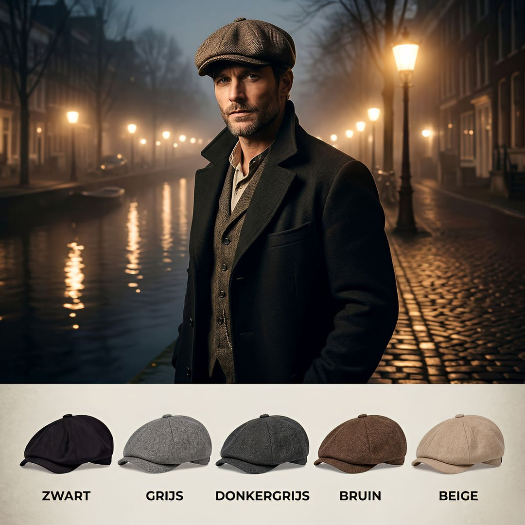 Klassisk vintage newsboy-keps för herrar i retro stil