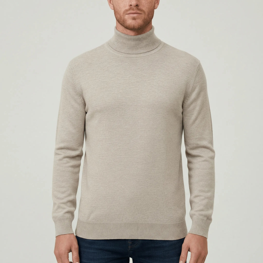 Slim fit polotröja för herr i stickat material