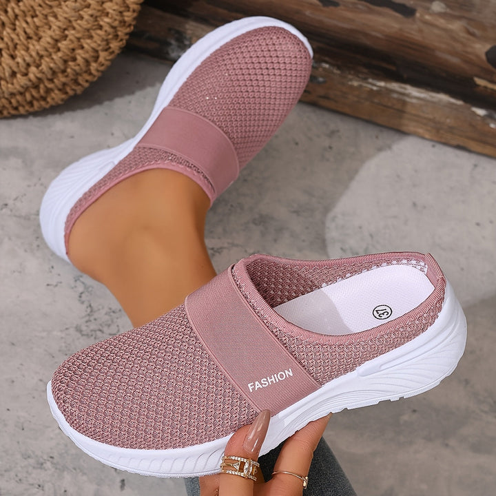 Stilrena slip-on sneakers för dam i vardagsstil, bakifrån