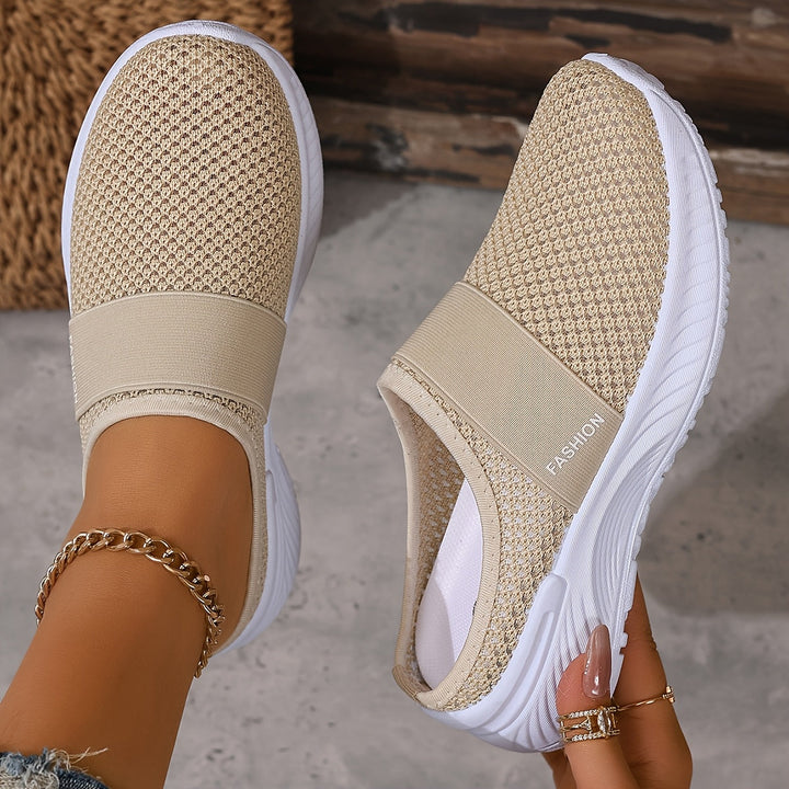 Stötdämpande sulor på ventilerande dam sneakers, underdel