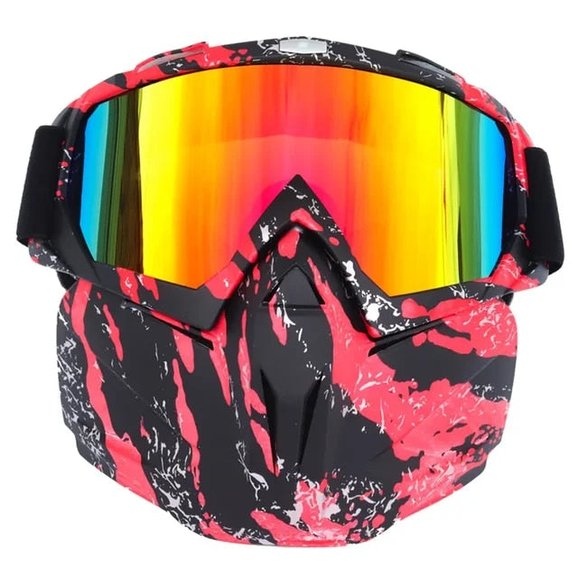 Vintermask med effektivt vindskydd och imfria skyddsglasögon