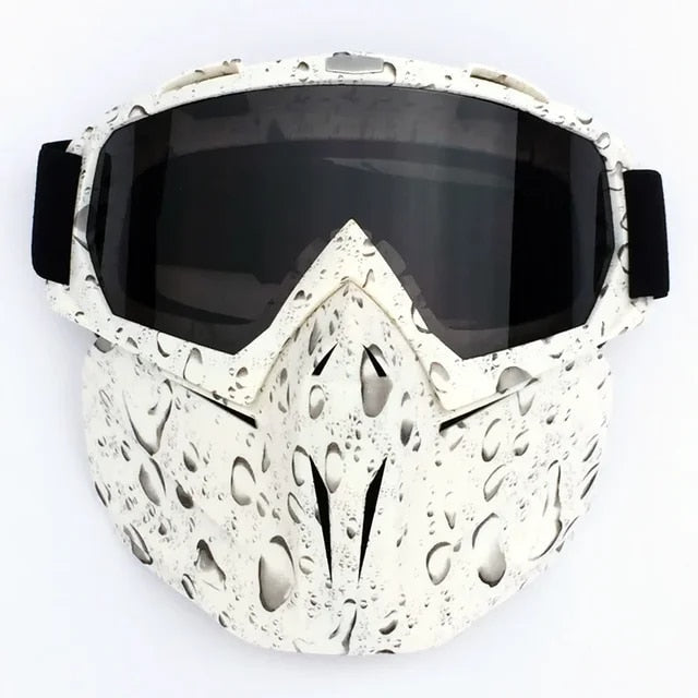 Slitstark skidmask med ventilerande goggles för vintersport