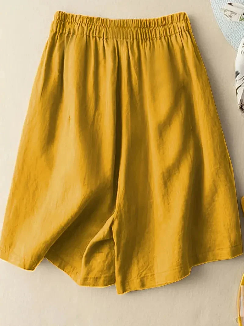 Avslappnade sommarkläder damshorts med skön stretch i midjan