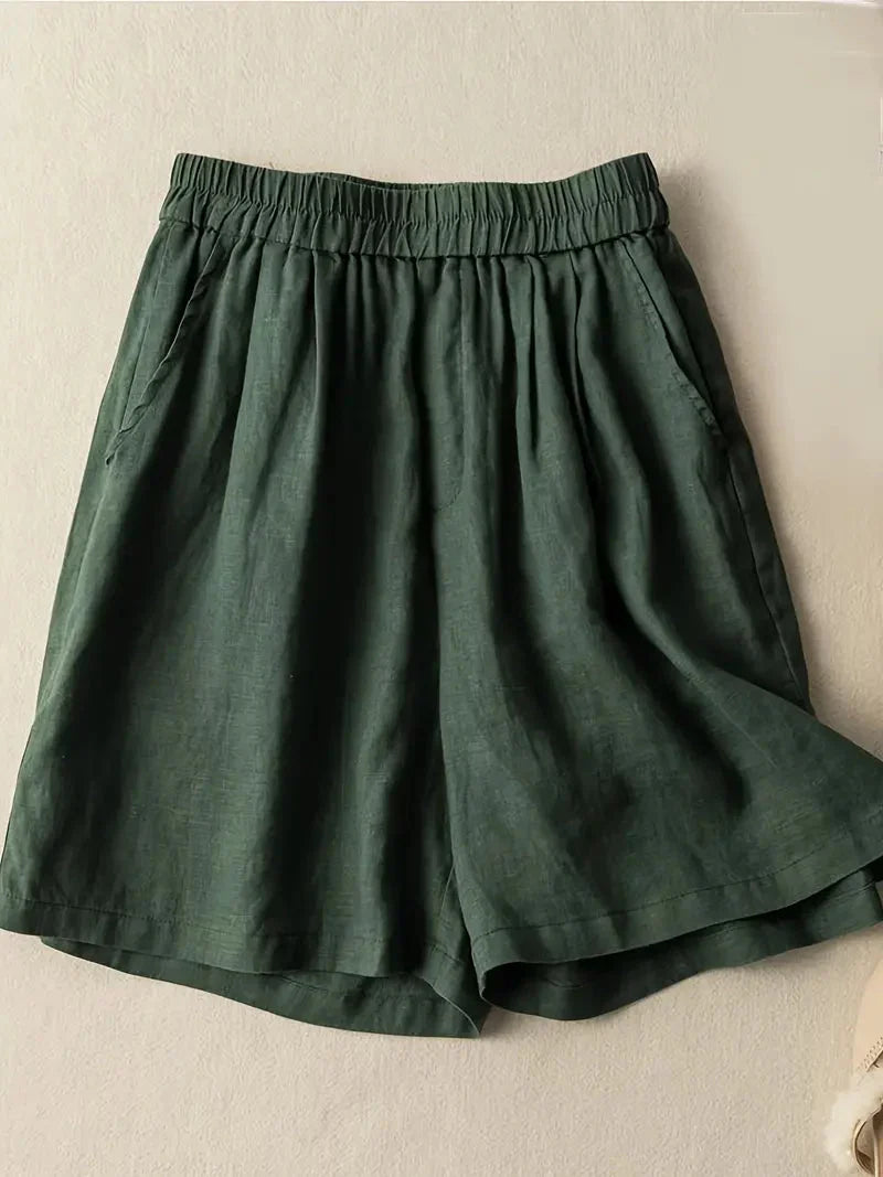 Snygga sommarshorts för dam med knytband i midjan i avslappnad stil