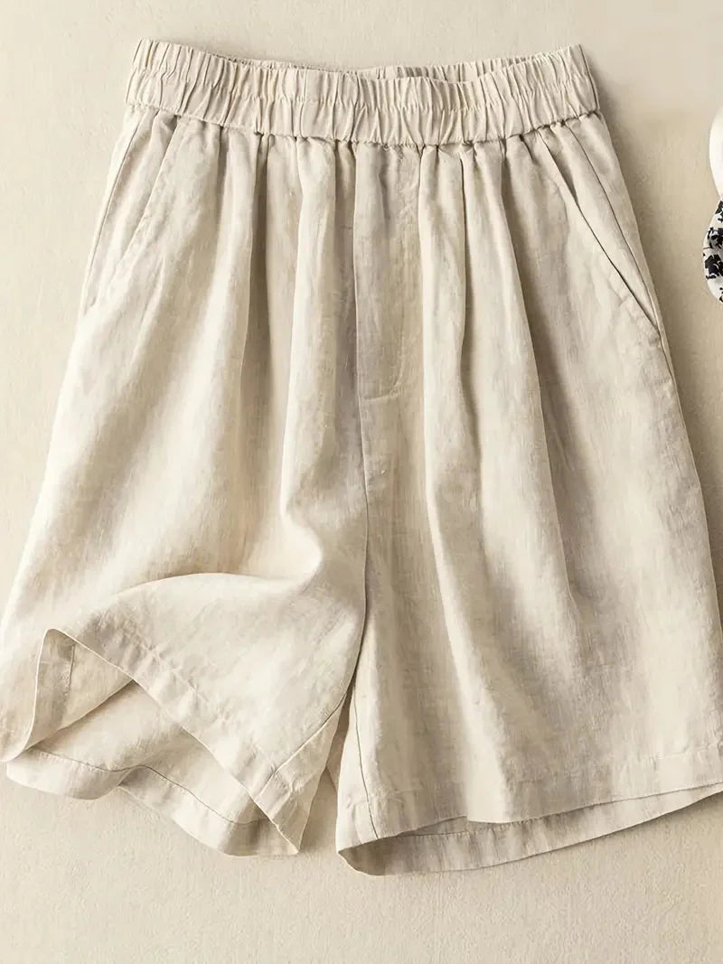 Lätta strandkläder damshorts i mjukt tyg och ledig passform