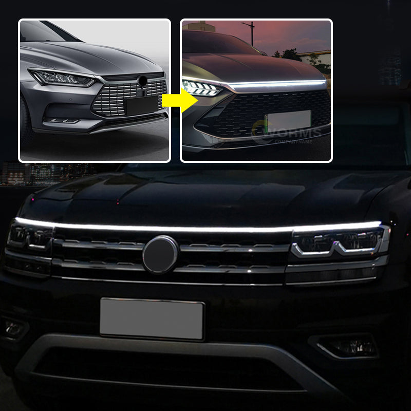Universal LED bilhuvslampa flexibel ljusremsa för motorhuv