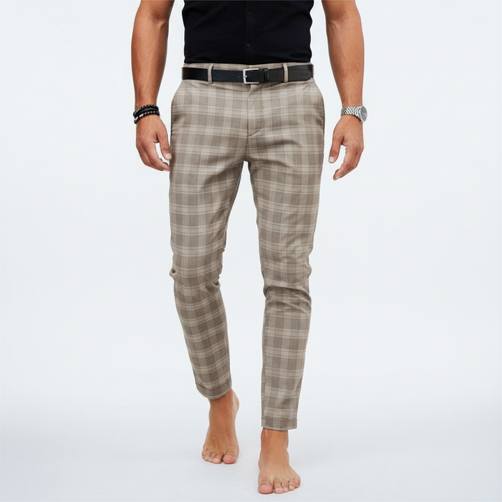 Rutiga chinos för herr i slim fit modell för herrmode