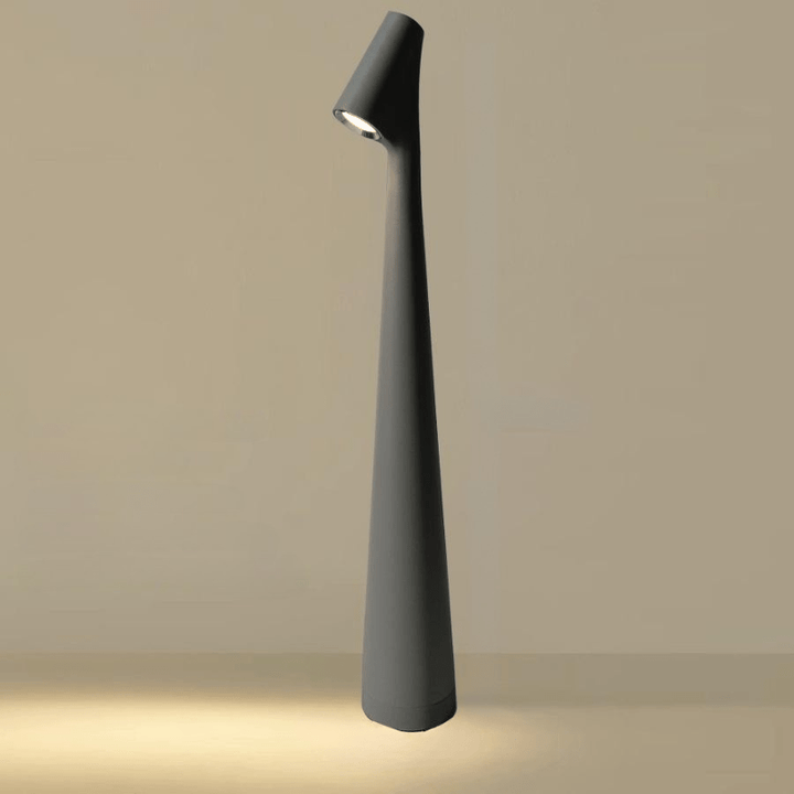 Trådlös LED bordslampa i metall med uppladdningsbart batteri och stilren design för heminredning
